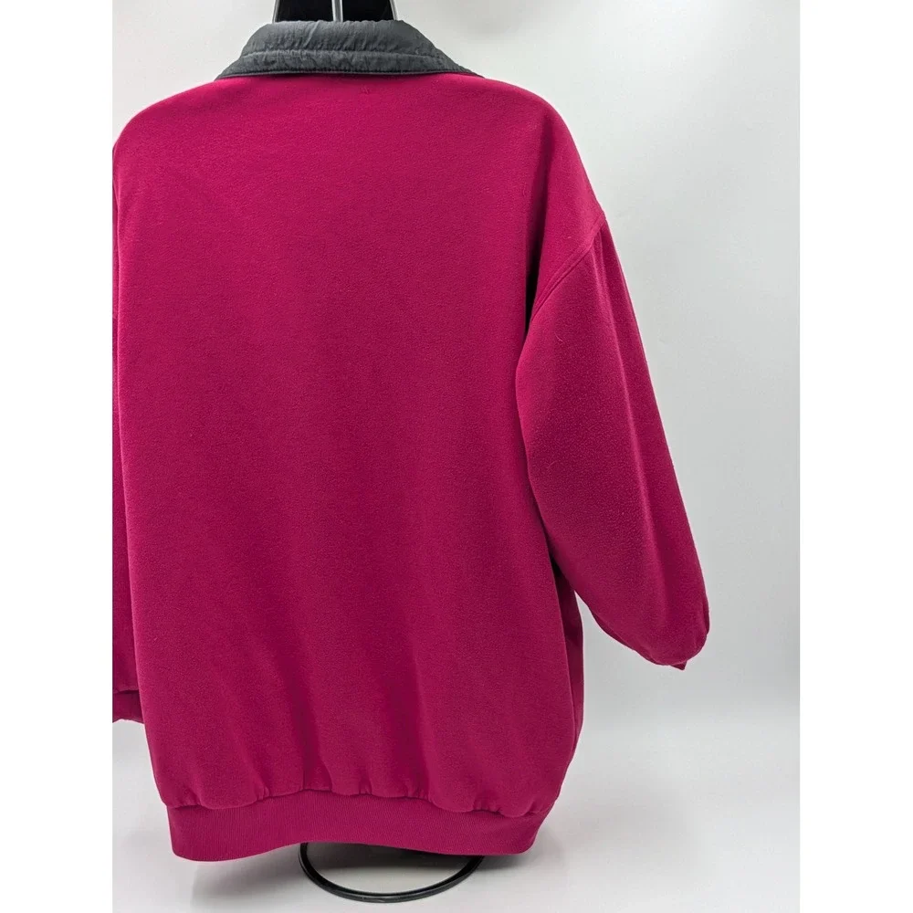 Vintage 80s 90s Colorblock Reversible‎ Fleece Windbreaker Jacket Womens